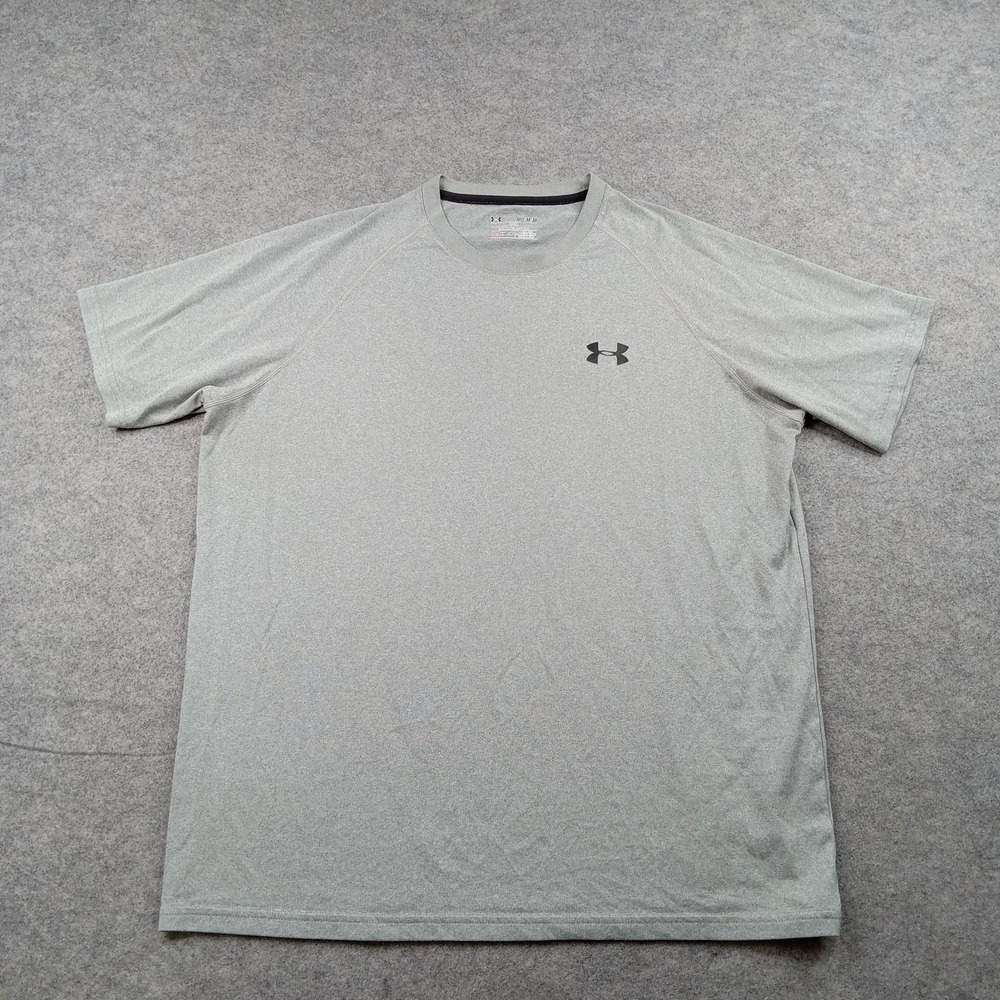 Under Armour Shirt Mens Medium‎ Gray HeatGear Raglan Short Sleeve Athletic Top